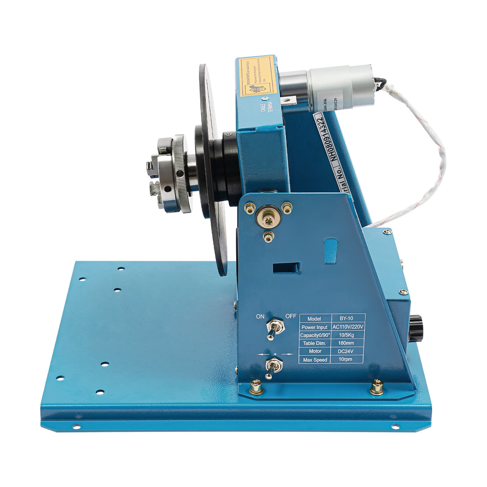 10KG Rotary Welding Positioner Turntable Timing 220mm Chuck Foot Switch 110V 3