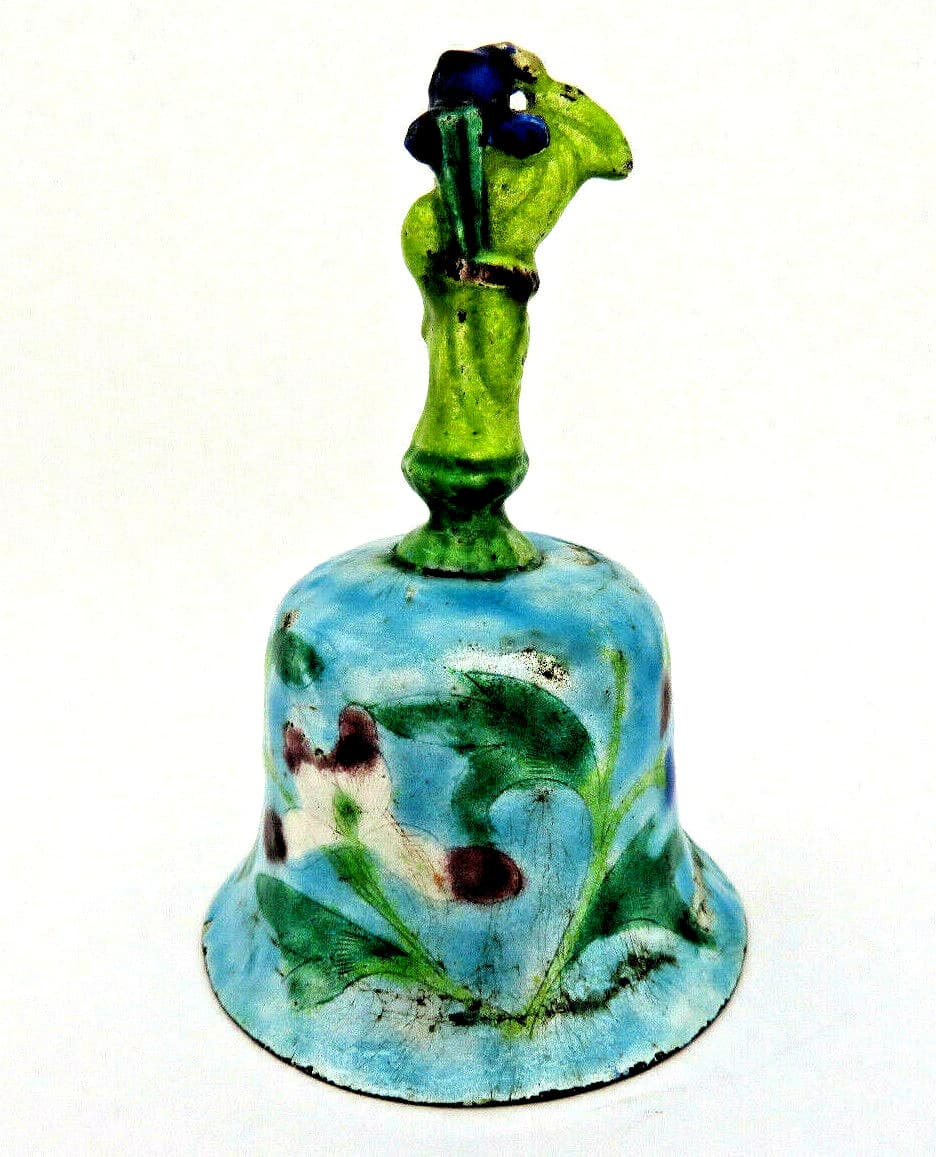 Antique Qing Chinese Enamel Bell ~ Taoist Immortal Figure 5