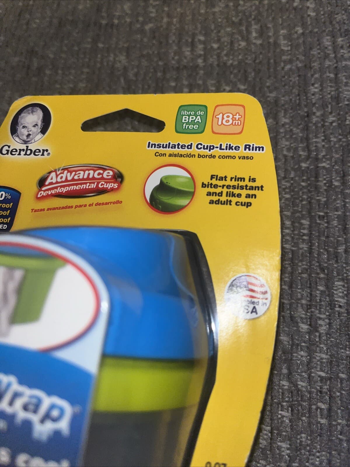 NUK GERBER 9OZ ADVANCED DEVELOPMENTAL CUP ARCTIC WRAP 18+ MO BPA FREE LEAK PROOF 3