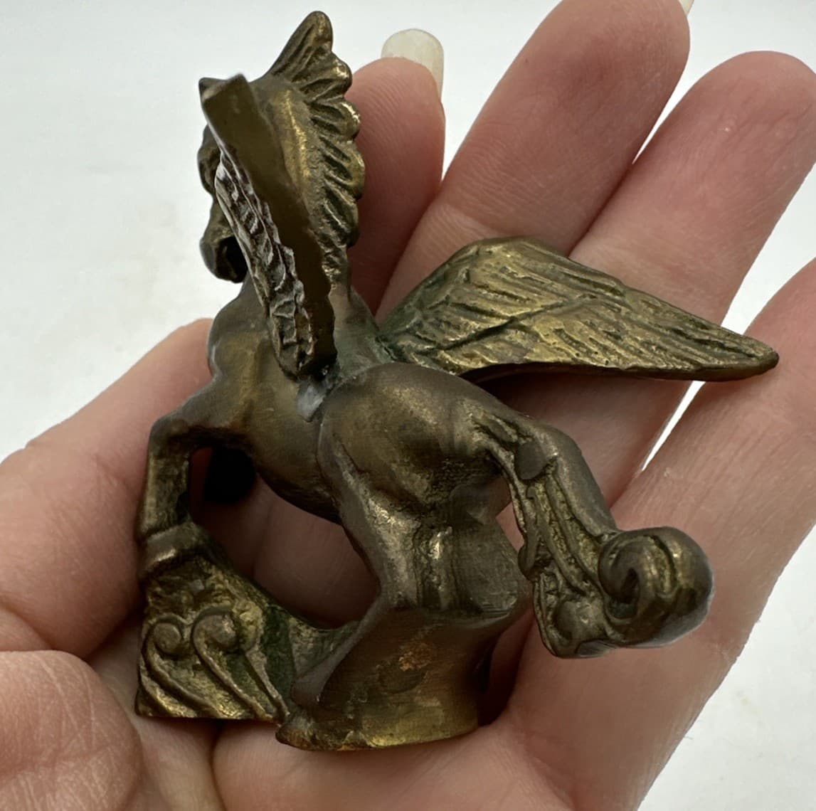 Vintage Brass Pegasus Figurine Winged Horse Mythical Figure 5