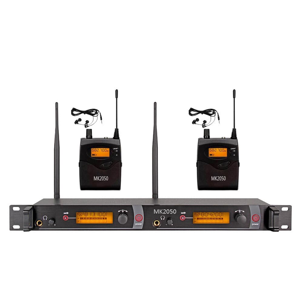 Wireless stage IR In Ear Monitor System UHF Dual channel transmitter Receiver