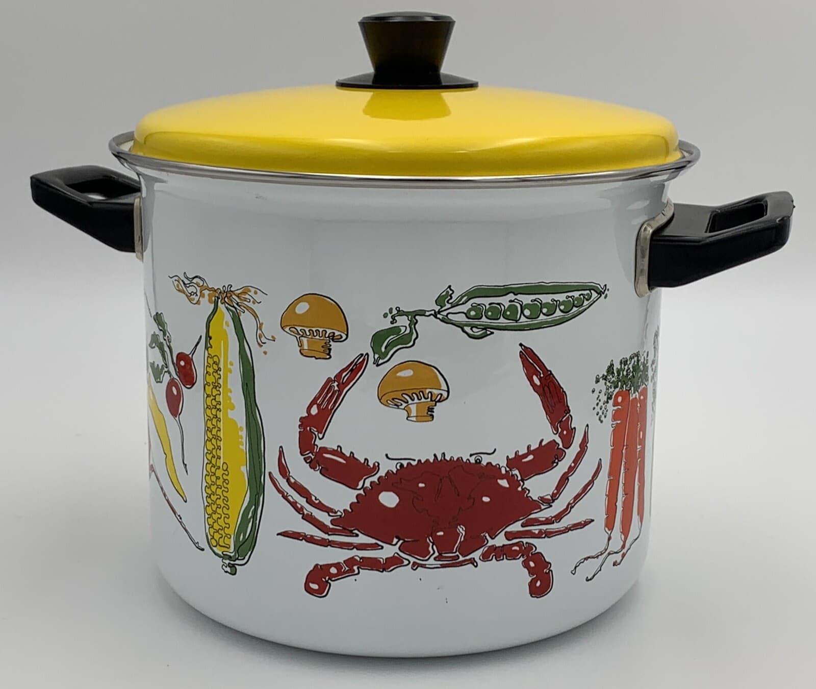 Vintage West Bend Enamelware Crab Pot 5 Quart Steamer Basket Cape Cod Cooker 2