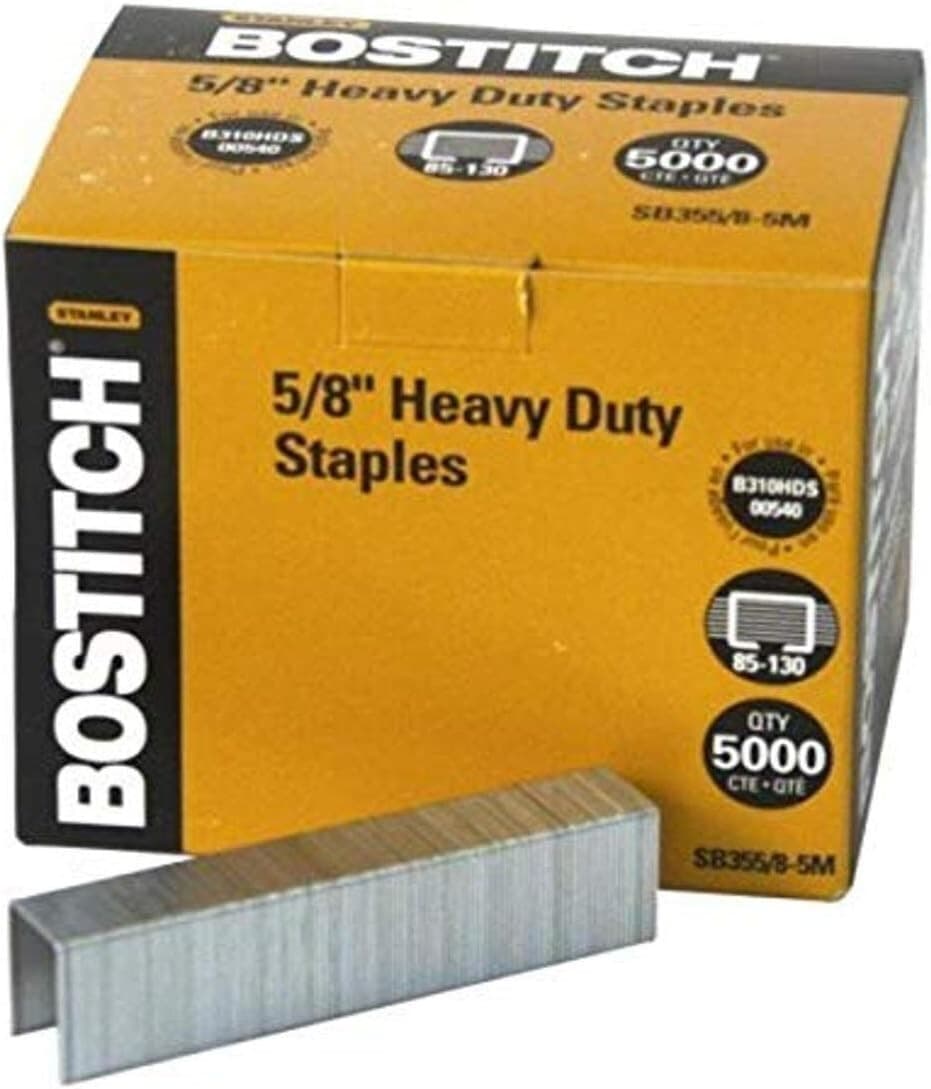 100,000 Staples (20 Boxes) Bostitch 5/8” (15mm) Heavy Duty Carbon Steel 2