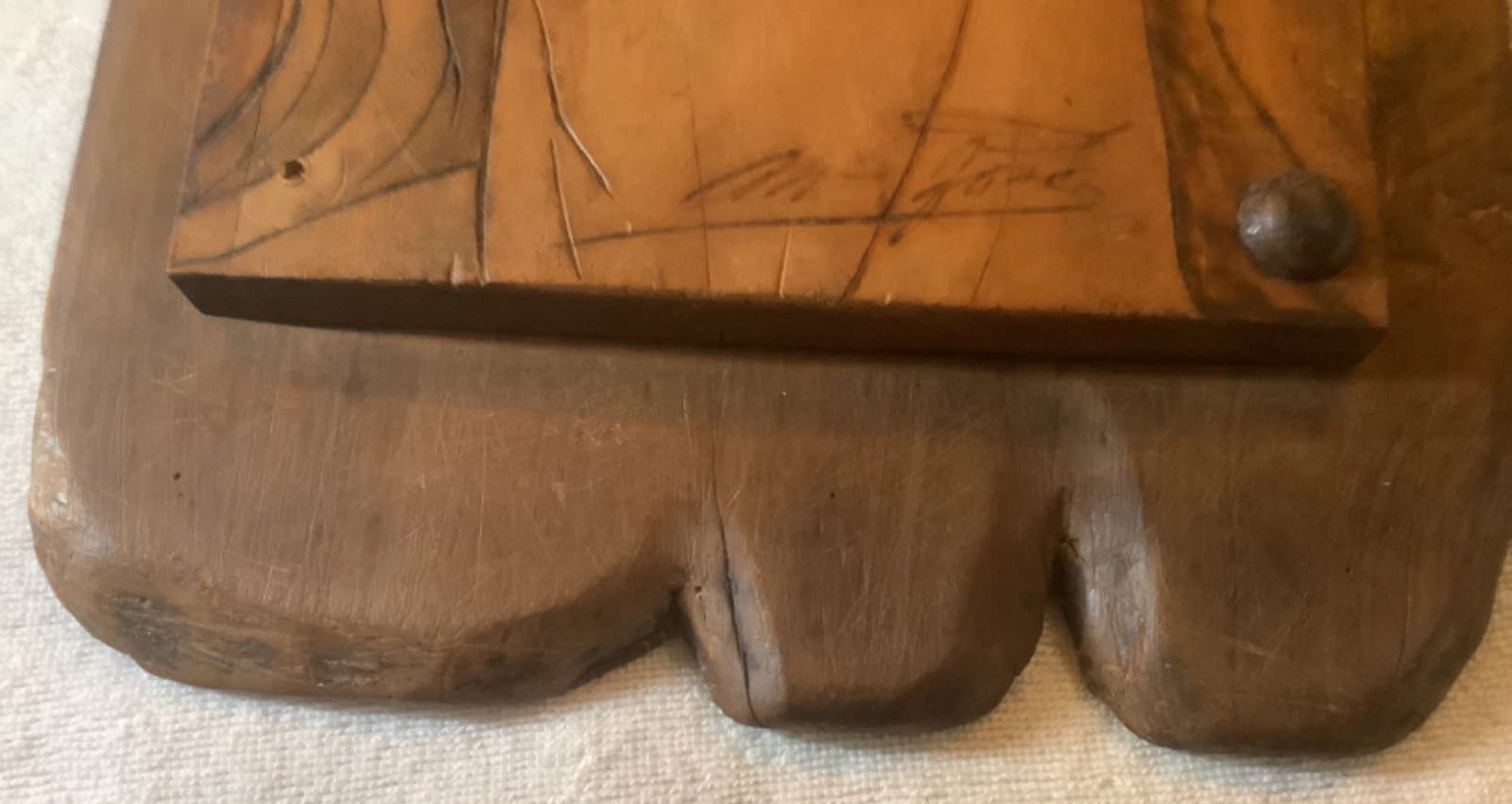 Native American Pyrography Indian Chief Early 20th Century Signed Gold Highlight 6