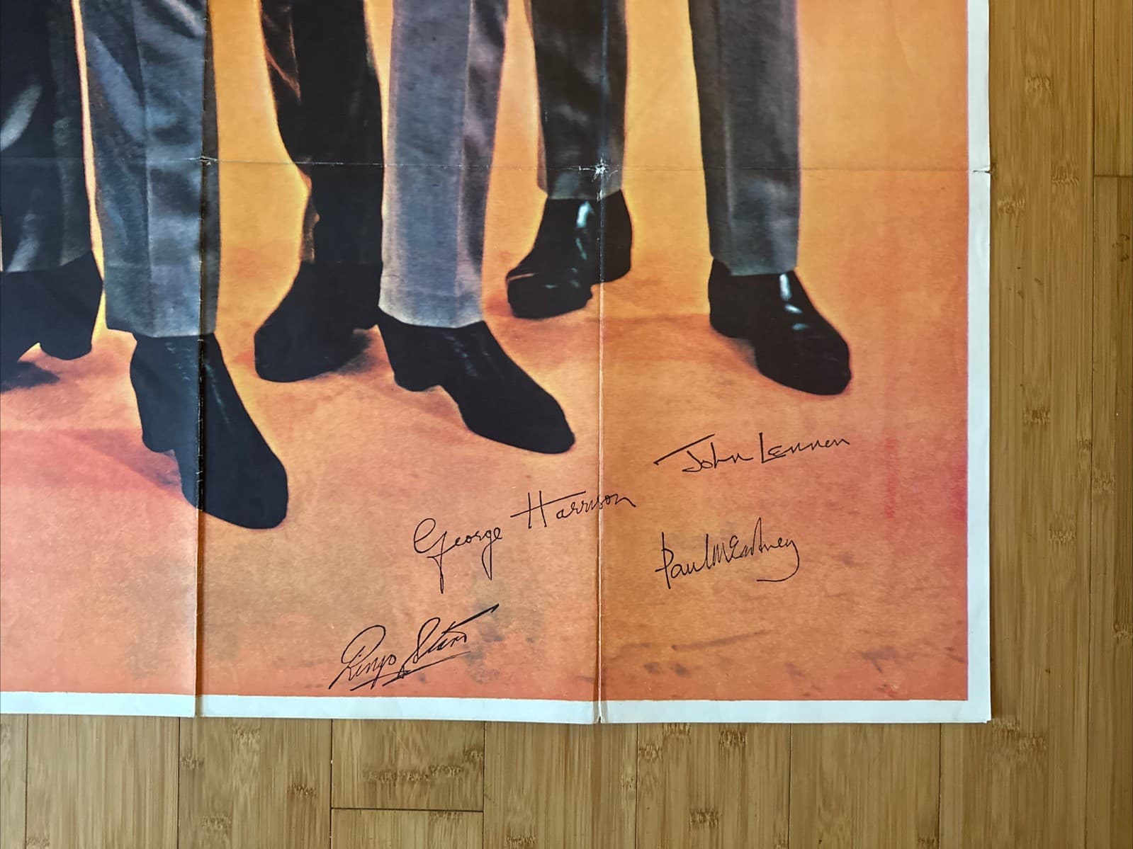 HUGE The Beatles 1964 Poster USA 39” x 55” Dezo Hoffman Auto-Signed Nehru Jacket 2