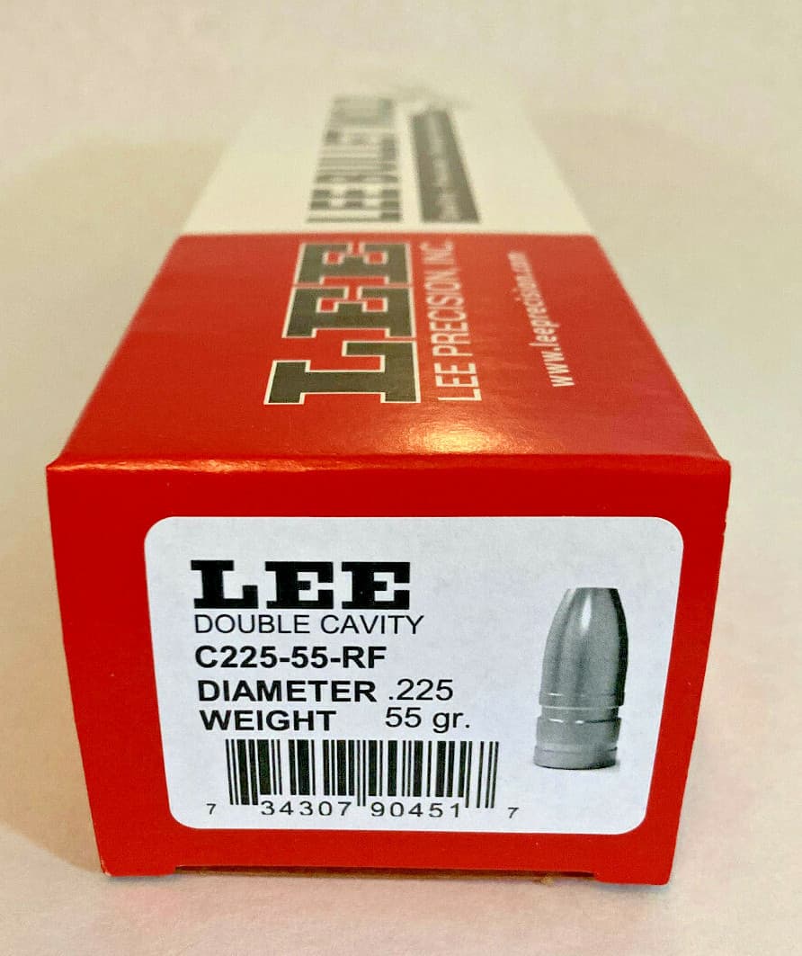 LEE 90451 C225-55-RF .225 DIAMETER 55 GRAIN GAS CHECKED BULLET MOLD 222 223 