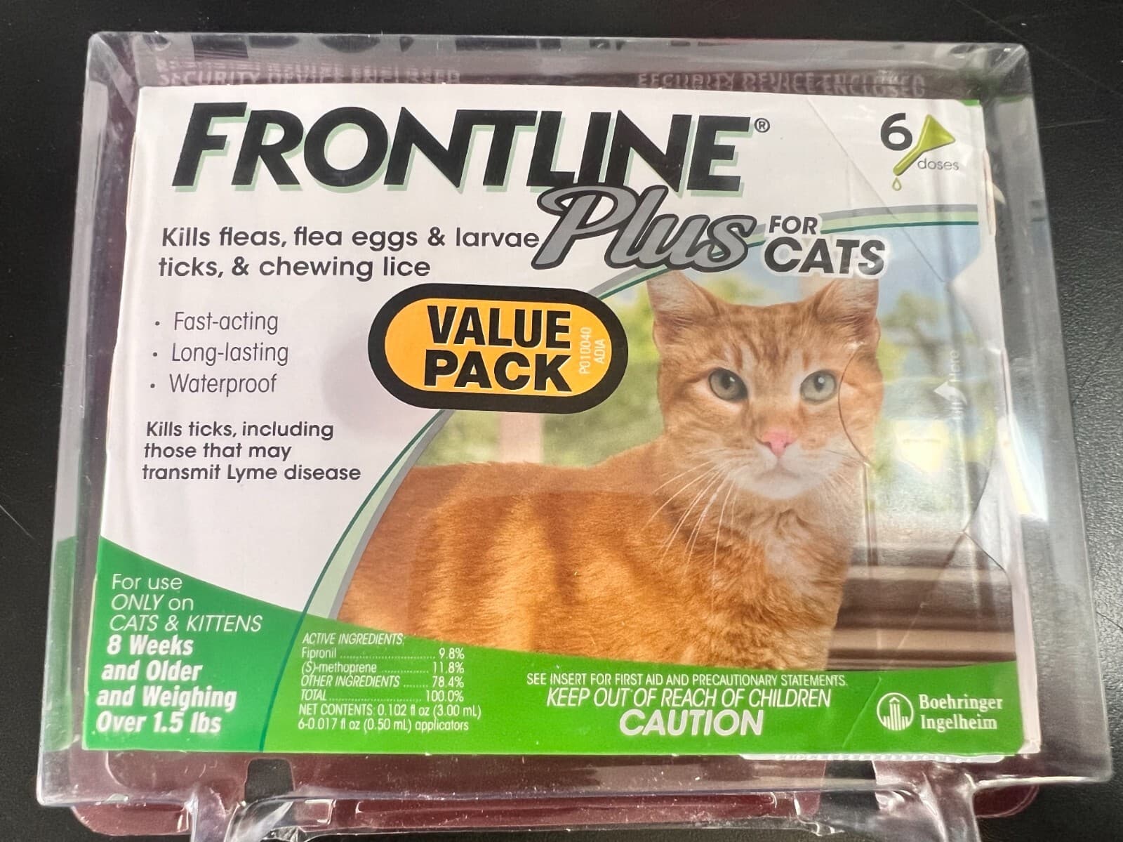 Frontline Plus for CATS over 1.5lbs/8 weeks 6 doses Fleas & Ticks 8404