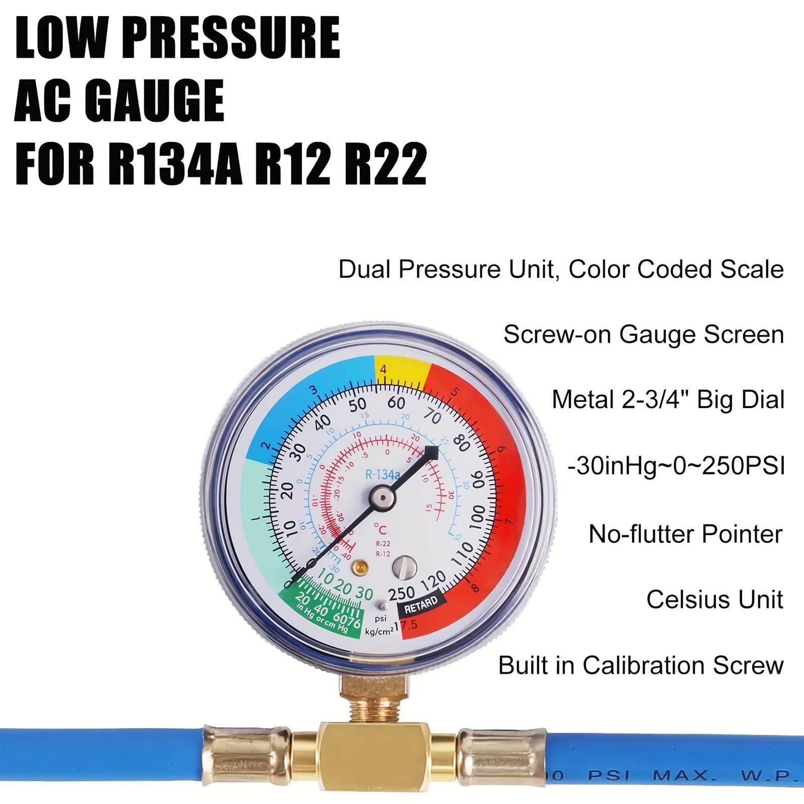 Air Conditioner Refillable Refrigerant With Low-Pressure Connector And Gauge 4