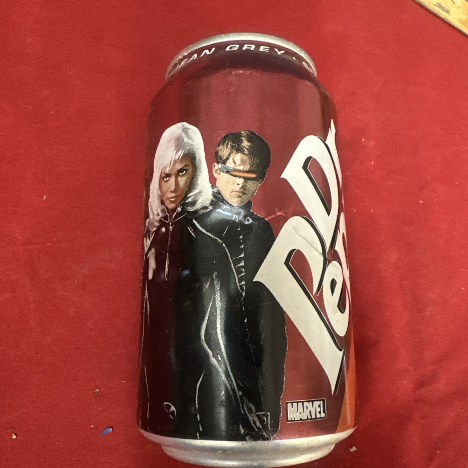 Dr. Pepper, Marvel X-Men Jean grey, Storm, Cyclops, 12 oz, empty soda can