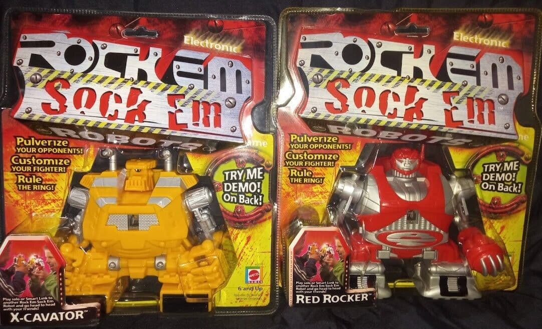 🎁*RARE* Rock Em Sock Em Robot Yellow X-CAVATOR Game VINTAGE 🎁*NEW & SEALED*🎁 2