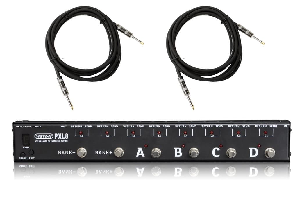 Joyo PXL-8 Effects Loop Router Pedal, Black w/ Cables