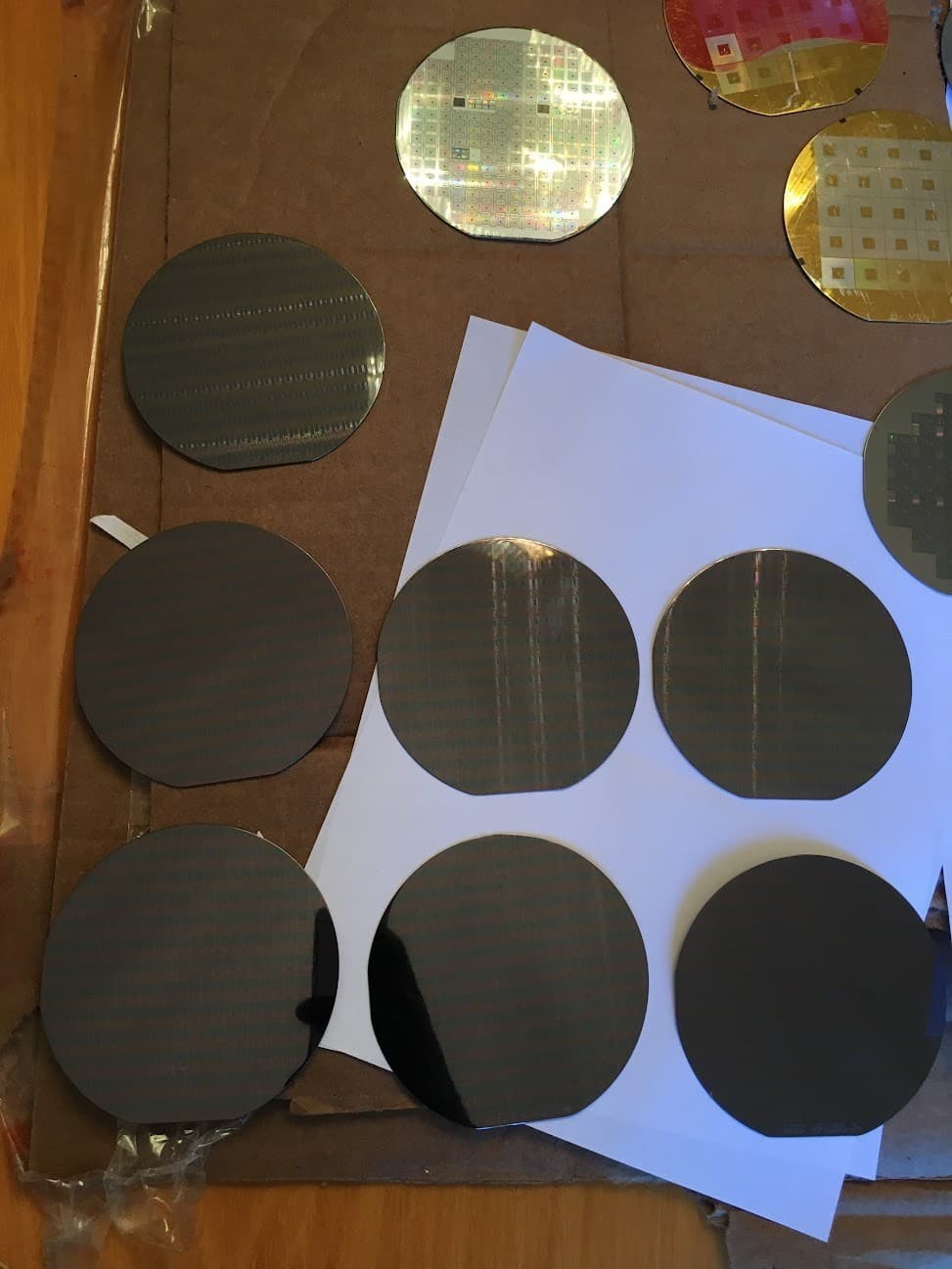 4" Golden Xerox Printer Silicon Wafer 1980s One of a Kind Vintage CPU Chip 3