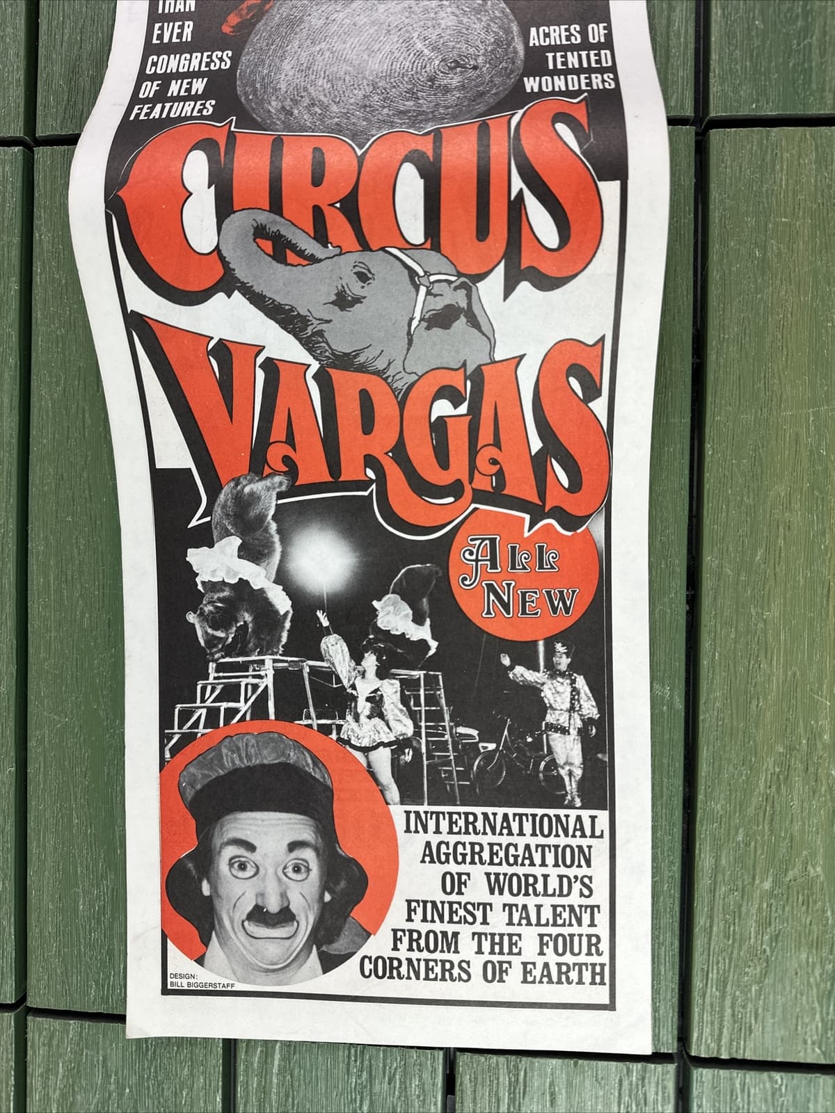 Circus Vargas Tiger ORIGINAL Vintage 1976 Poster 7" By 22" 3