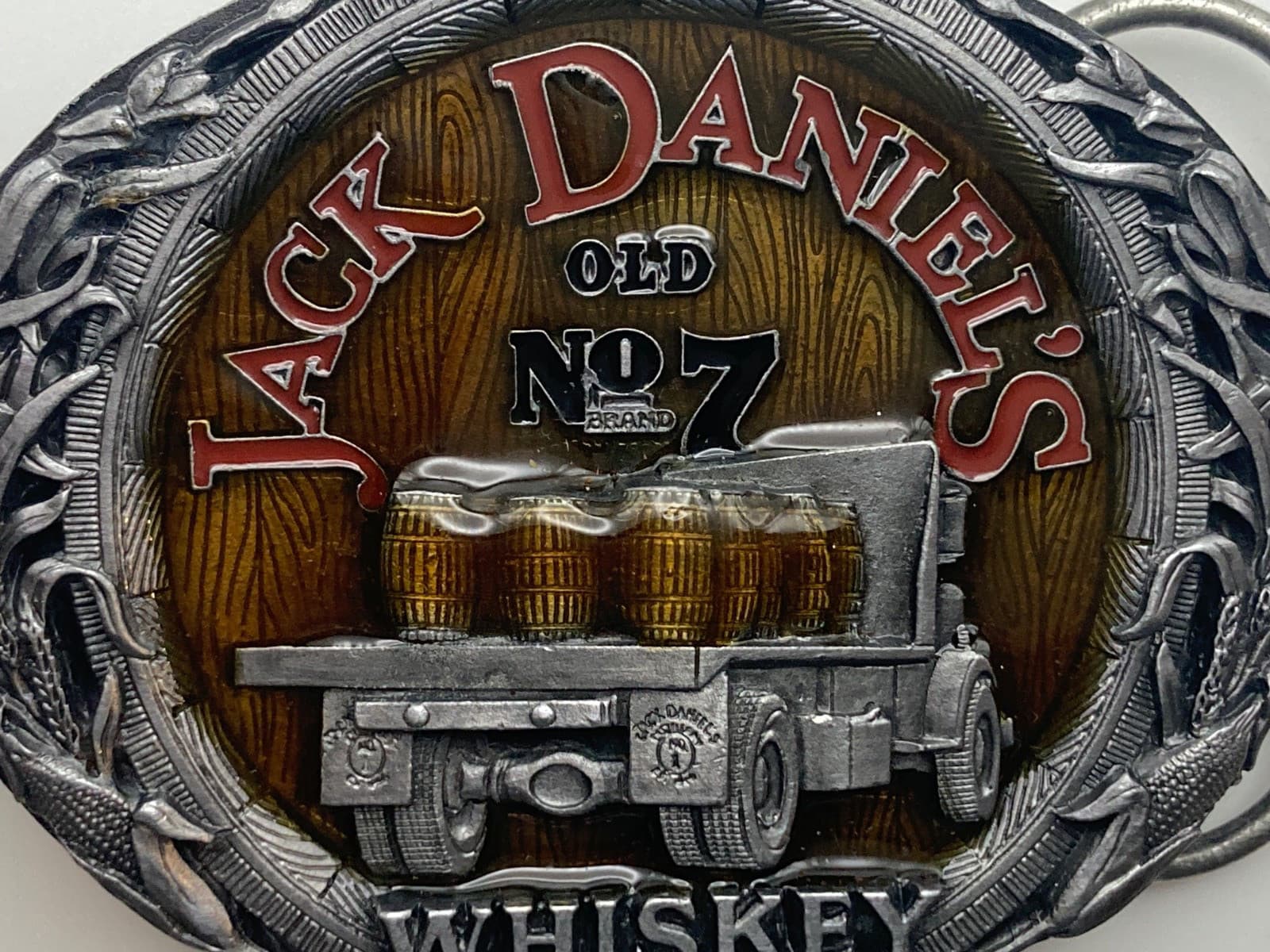 1995 Jack Daniels Bergamot Belt Buckle, Made USA, Excellent! Highly detailed 6