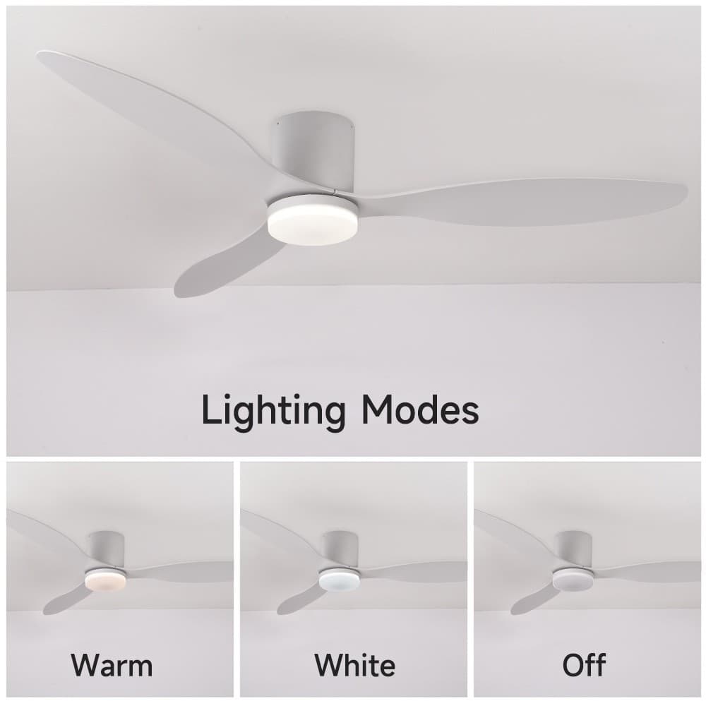 52" Modern Ceiling Fan with Light,Remote/App Control,Quiet DC Motor,6 Speeds 5