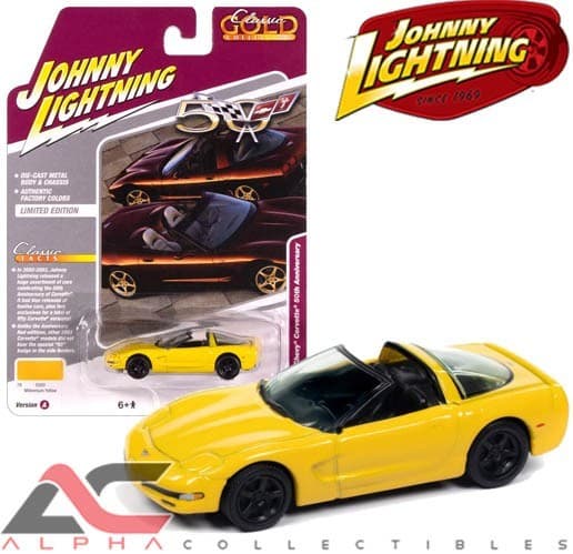 JOHNNY LIGHTNING 1:64 JLSP387A 2003 CHEVROLET CORVETTE 50TH ANNIVERSARY (YELLOW)