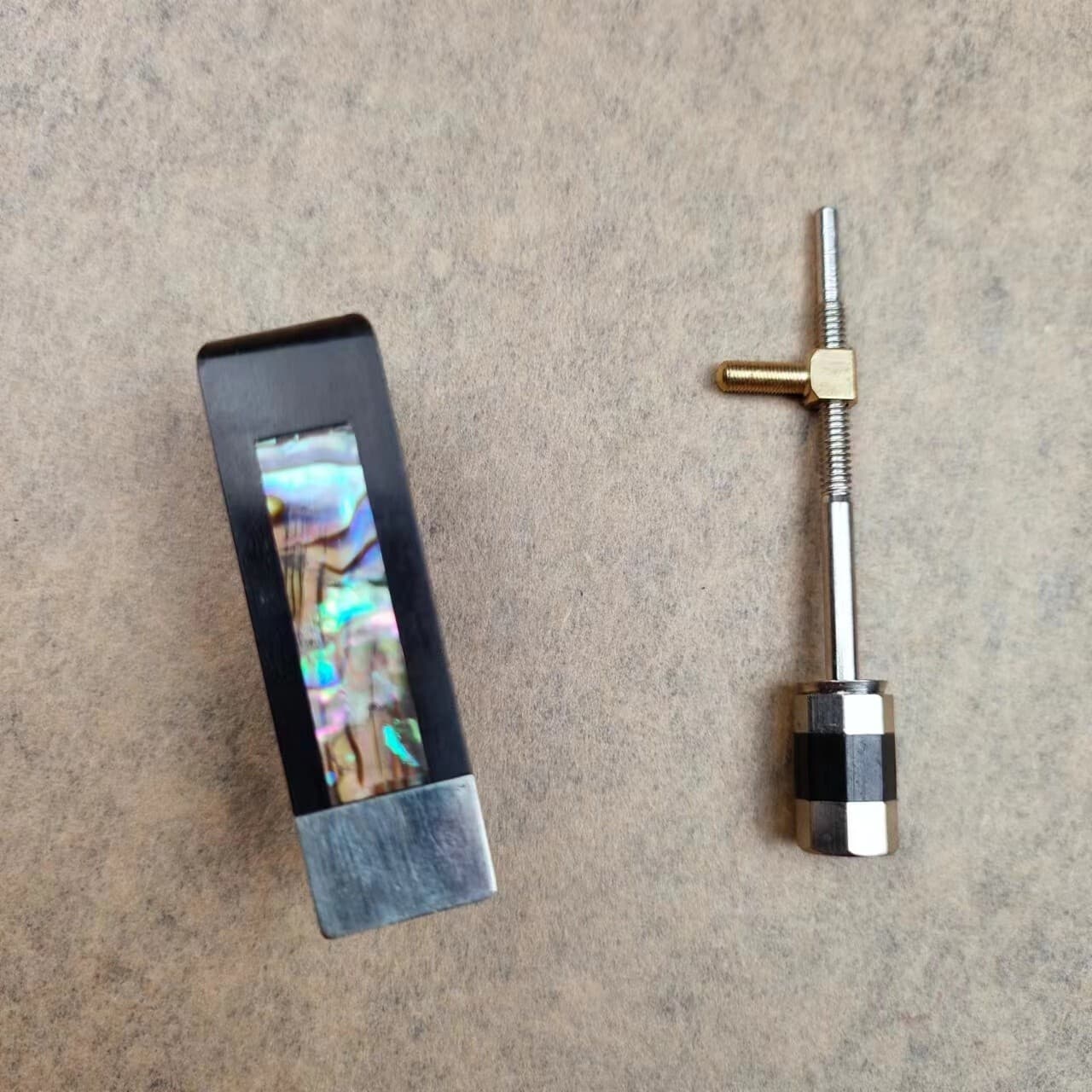 1 set New Model Volin bow Frog and button,Ebony wood Copper Mounted 4/4 size 3