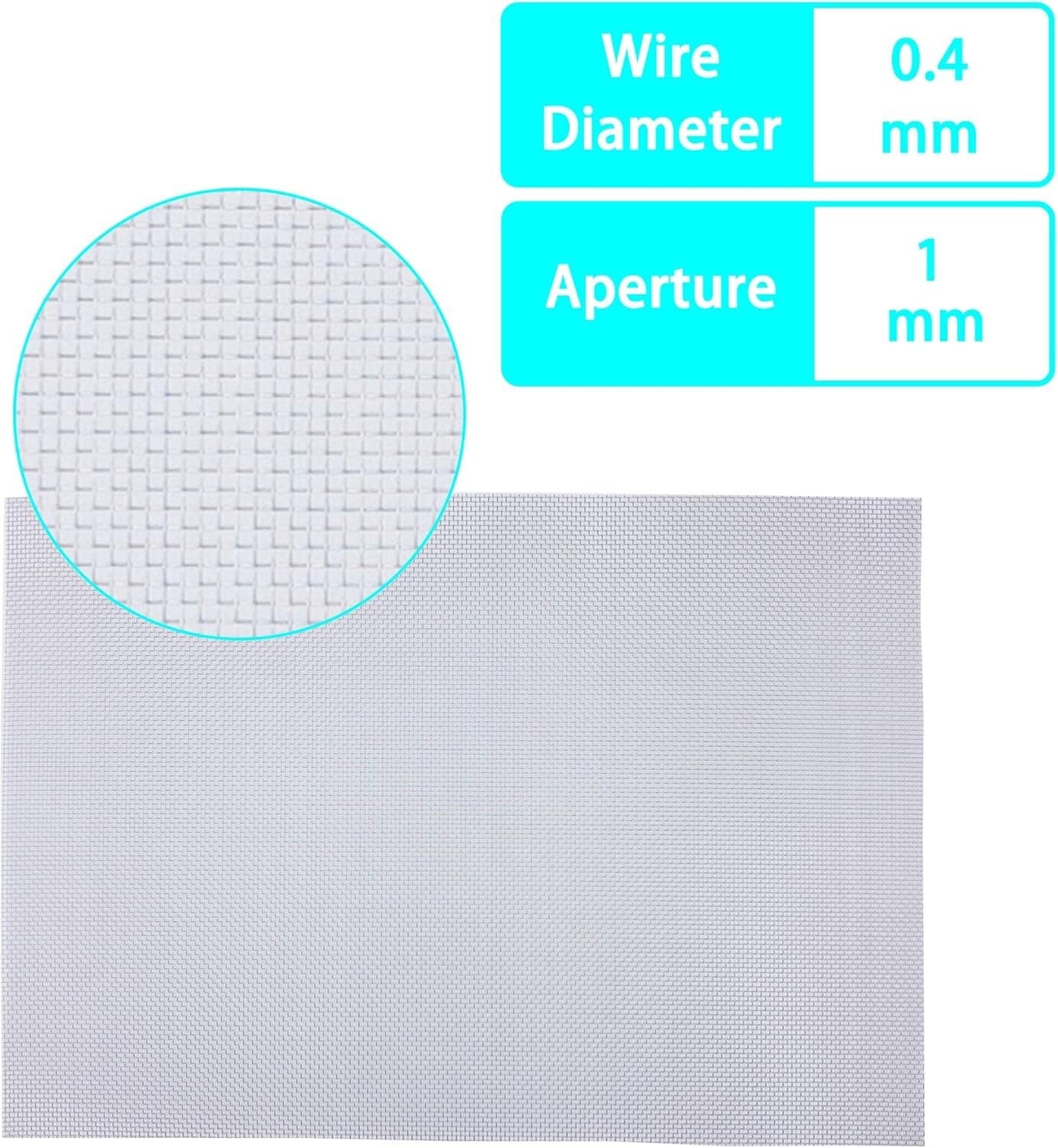 4 PSC 20 Wire Mesh Sturdy Metal Mesh Sheets for DIY Projects 304 Stainless Steel 5