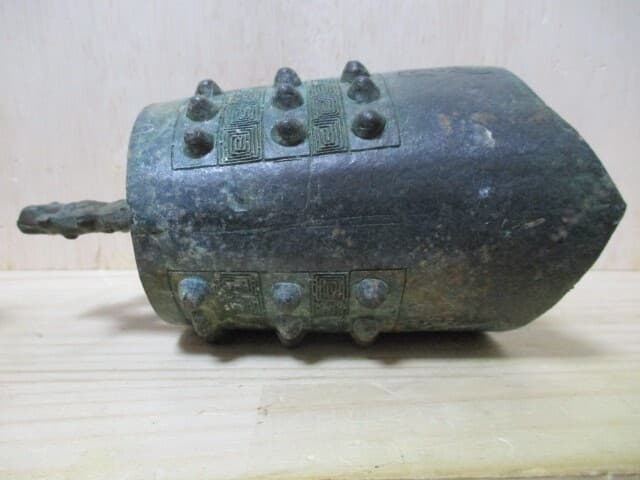 Japanese Antique Tsurigane Bonsho Iron Temple Hanging Bell H: 15cm from Japan 6