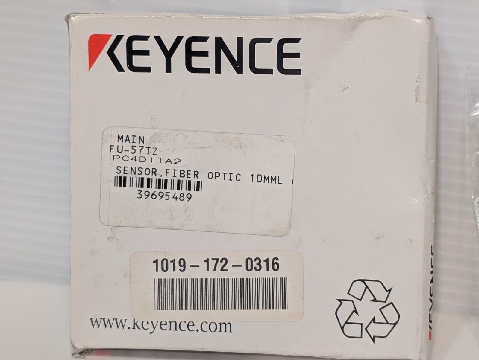 Keyence FU-57TZ Fibre Unit Thru Beam Fiber Optic Sensor Cable 1mm Unit Diameter 3