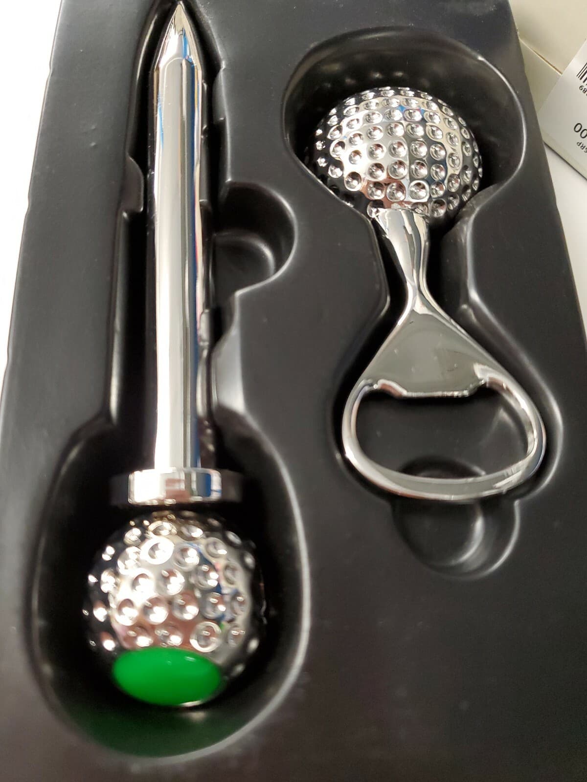 Man About Town Designer Golf 2 Pc Barware Set Wine Corkscrew  Beer Opener 5