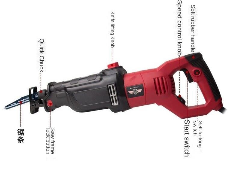 1200W Metal Hand Reciprocating Saw Adjustable Speed Hand Saw Electric Saw 220V 6