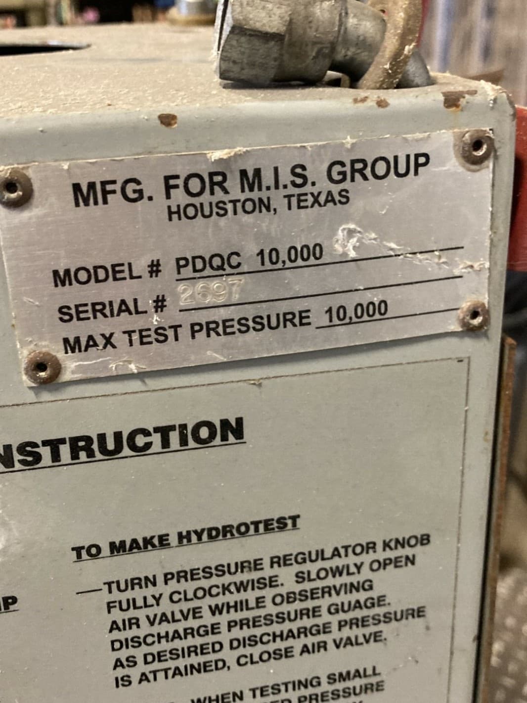 PDQC Hydrostatic Test System  10,000 PSI , PDQC10000 6