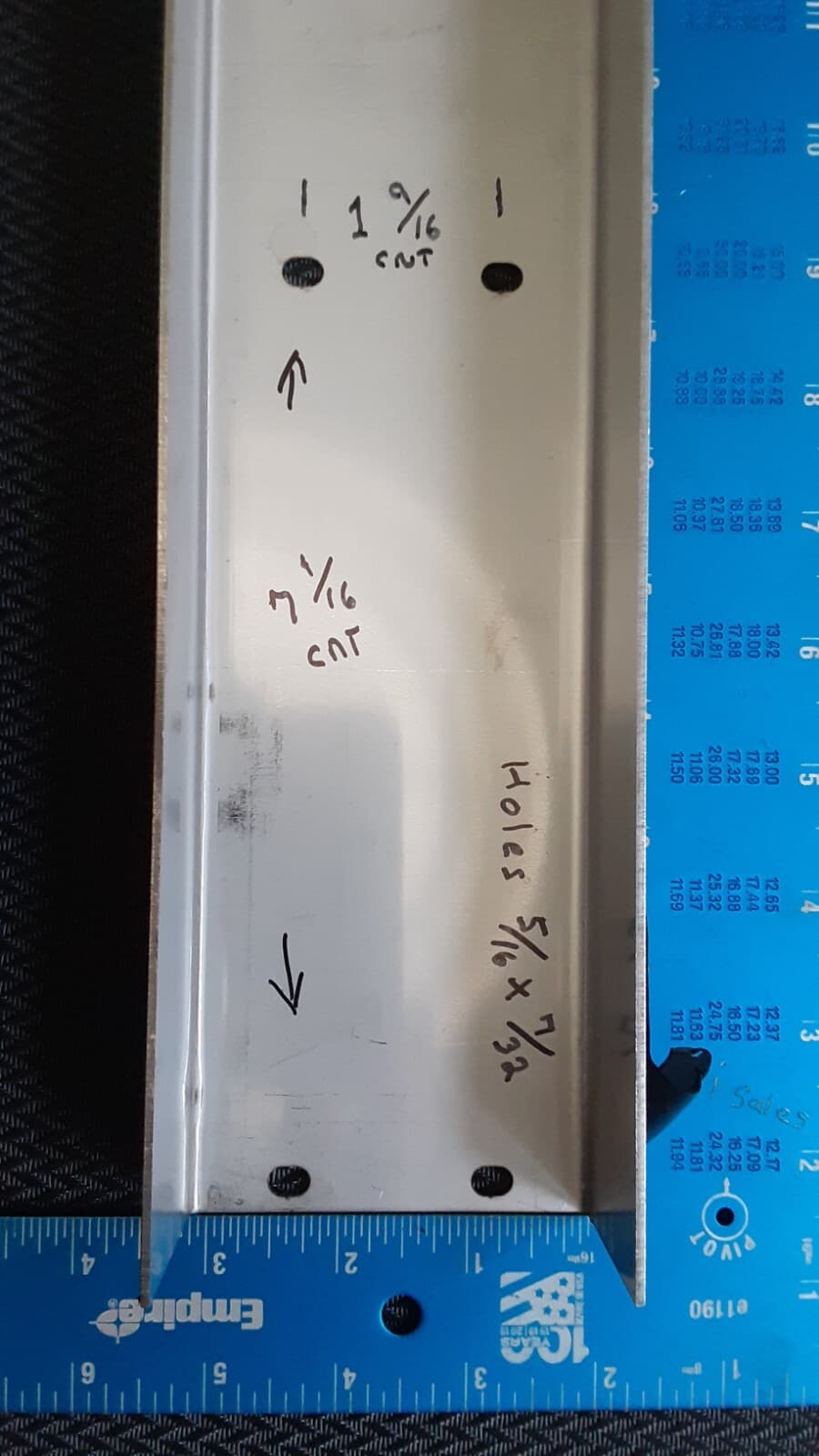 2 pcs Stainless Steel C Channel   18-9/16" L,  3" W,  1-5/8" Leg,  18 Gauge 304 5