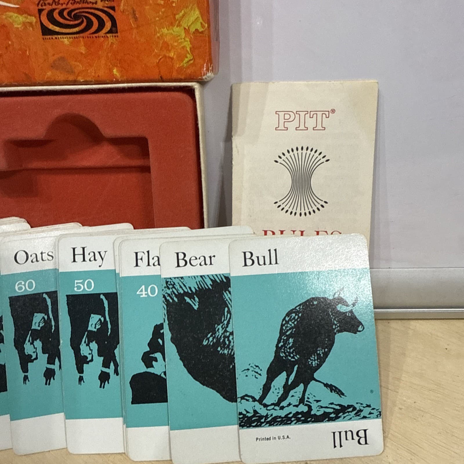 VINTAGE 1964 PARKER BROTHERS PIT CARD GAME No. 660 COMPLETE IN ORIGINAL BOX 4