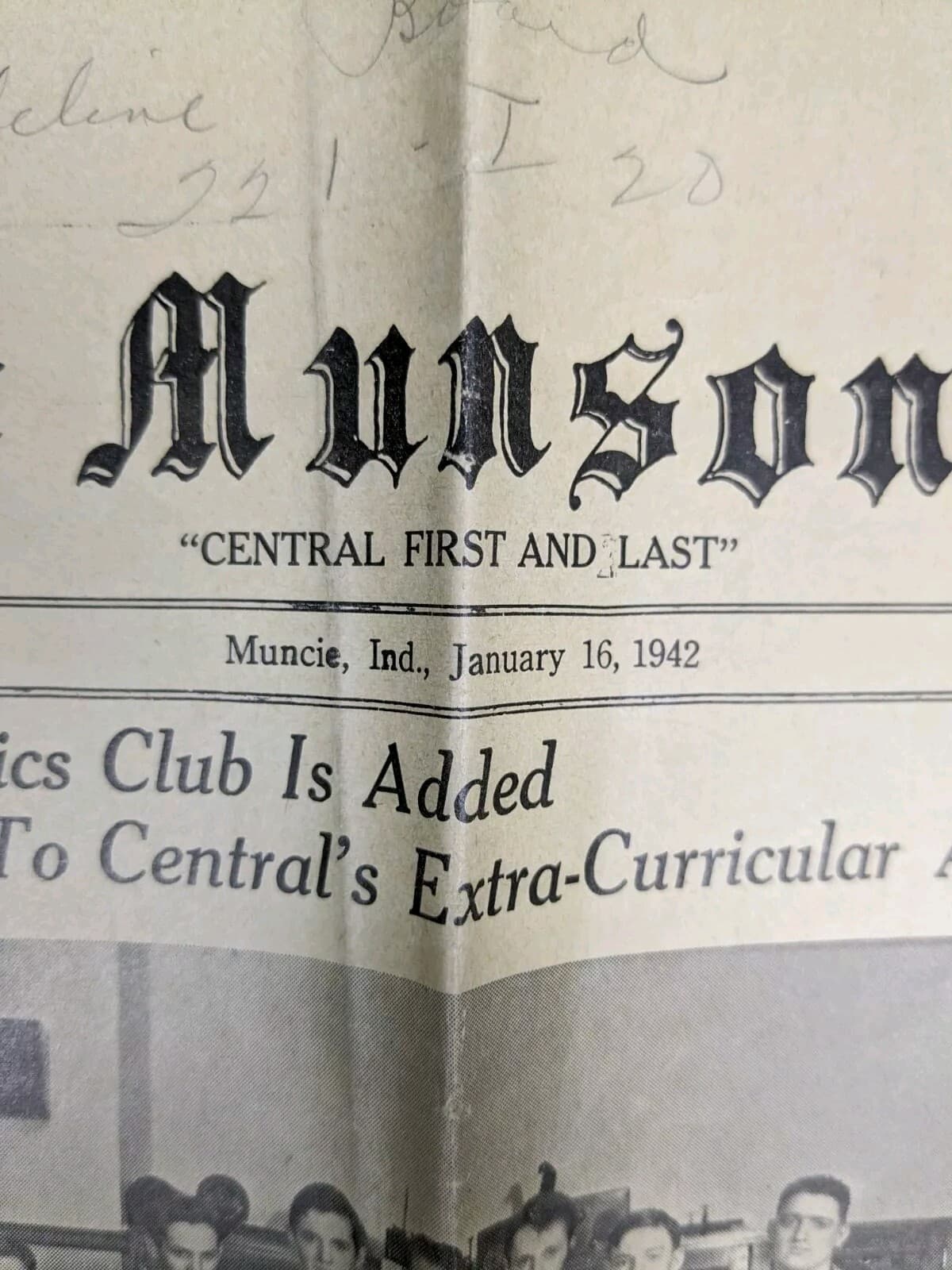 Munsonian Newspaper 1942 Muncie Indiana IN WW2 World War II Central High School 2