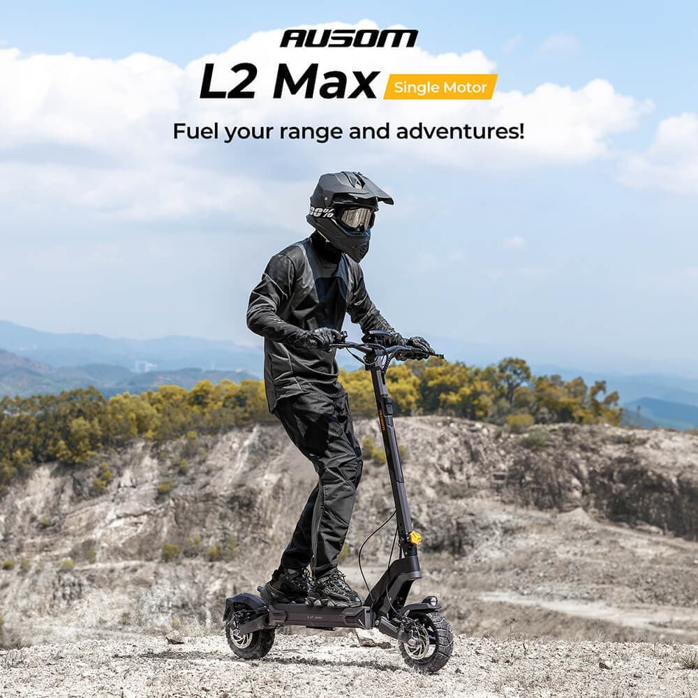 Ausom L2 Max Adult Electric Scooter 1000W Motor E-Scooters,Front/Rear Disc Brake 2