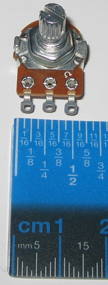 Linear (B) Taper 1k Ohm Potentiometer - 6mm (1/4") Shaft - 1/8 Watt 1000 Ohm 4