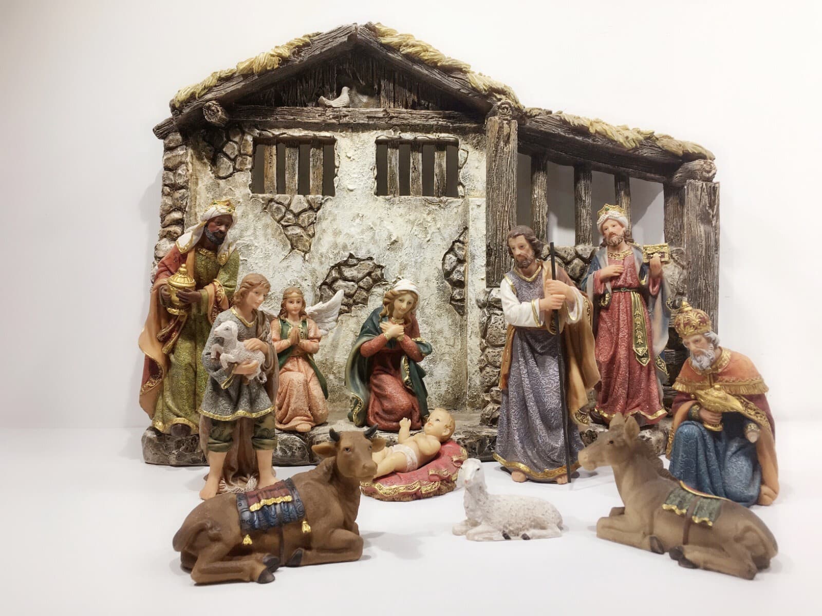8" H Nativity Set 11 Pcs Resin Statue Holiday Christmas Decor 4