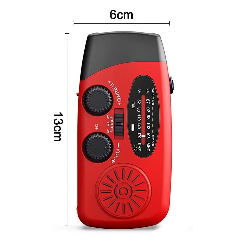 2000mAh Radio Crank Solar Hand Weather Power Bank Charger with Flashlight Light 6