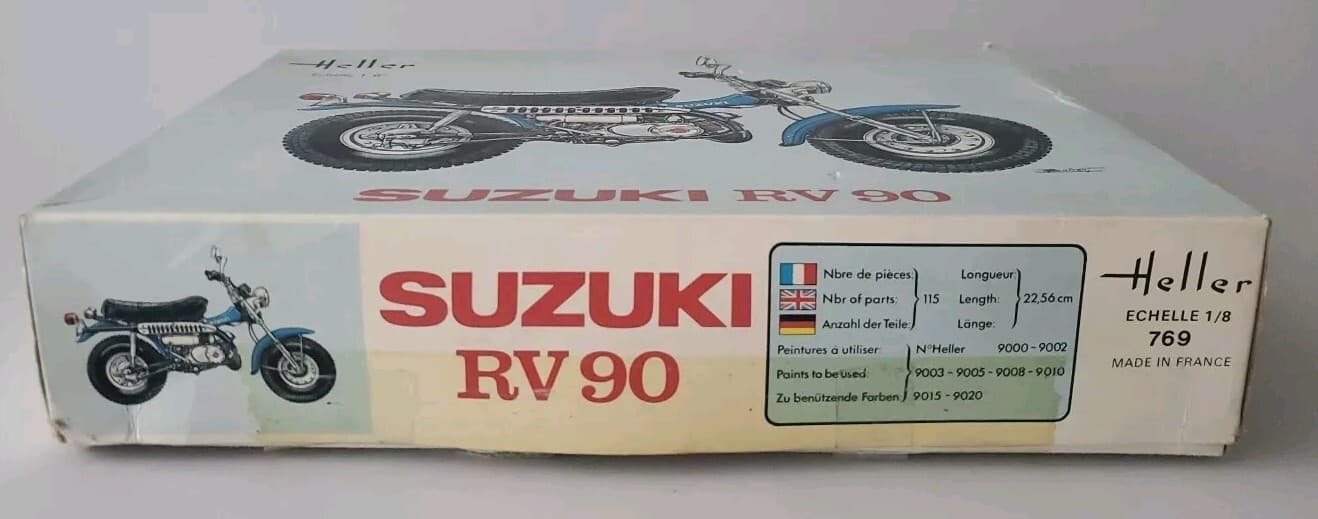 SUZUKI RV90 VAN VAN VINTAGE HELLER MOTORCYCLE 1/8 MODEL KIT RV 90 2