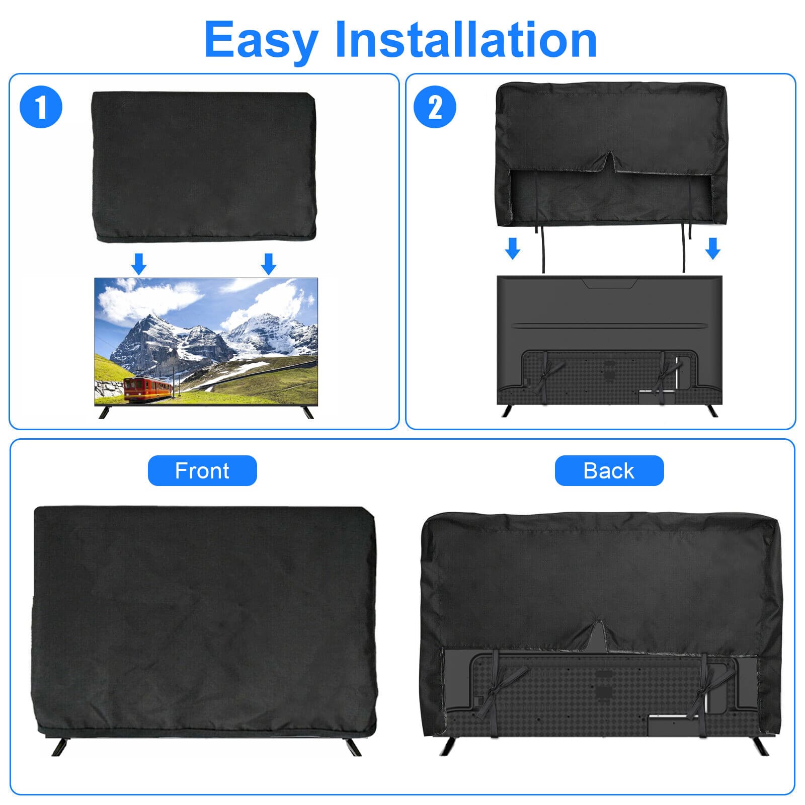 55-58 inch TV Outdoor Cover Fitted Waterproof Weatherproof Television Protector 4