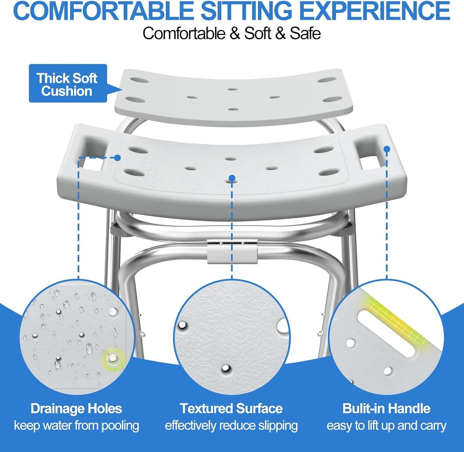 Folding Shower Chair Seat, Stainless Steel Small Shower Chair Fors Inside Shower 3