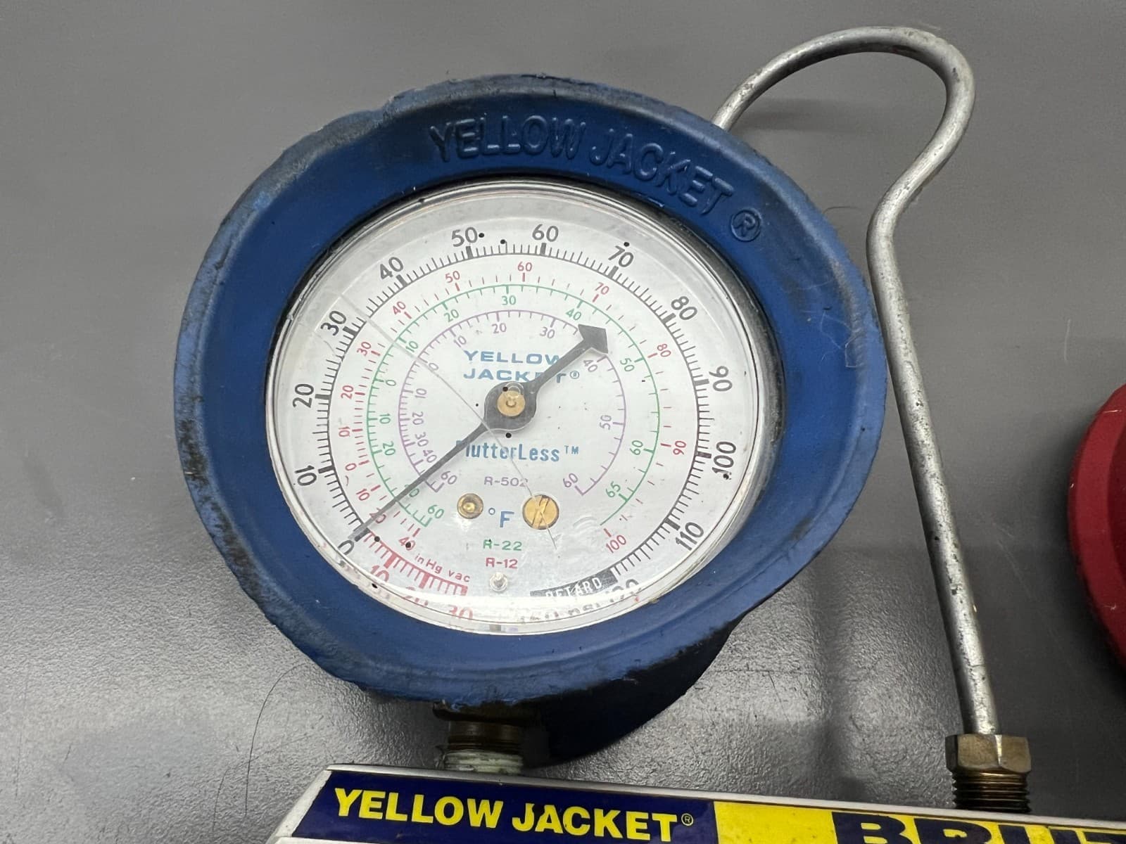 RITCHIE YELLOW JACKET BRUTE  4-VALVUE TEST CHARGING MANIFOLD W 60" HOSES 3