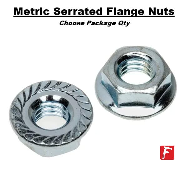 Metric Hex Serrated Flange Nut Nuts Zinc Plated Class 8 DIN 6923