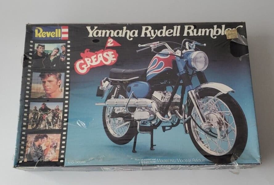 GREASE 2 VINTAGE 1982 REVELL YAMAHA 350 RYDELL RUMBLER MOTORCYCLE 1/8  MODEL KIT
