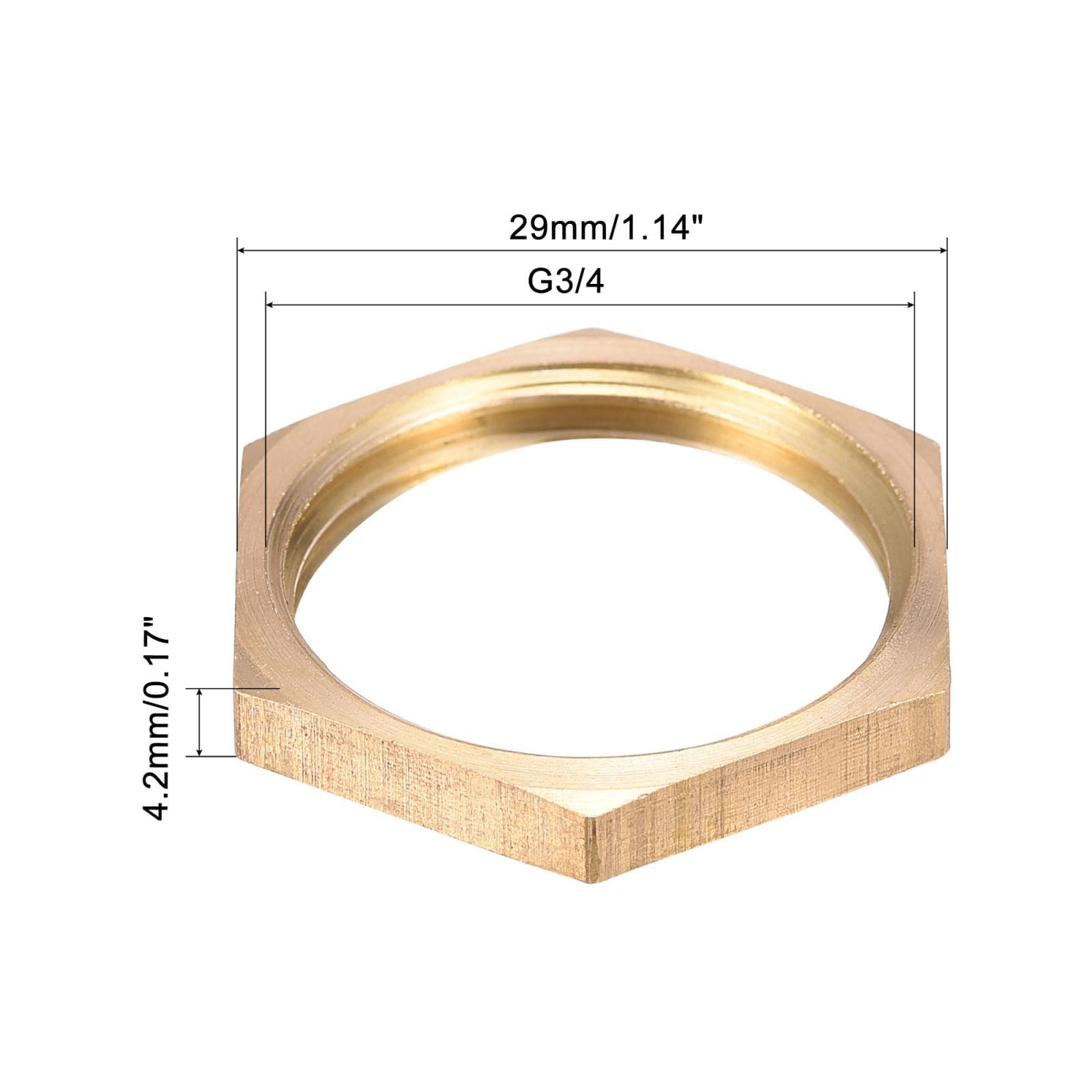 G3/4 Lock Nut, Hex Brass Female Locknut for Plumbing 4pcs 2