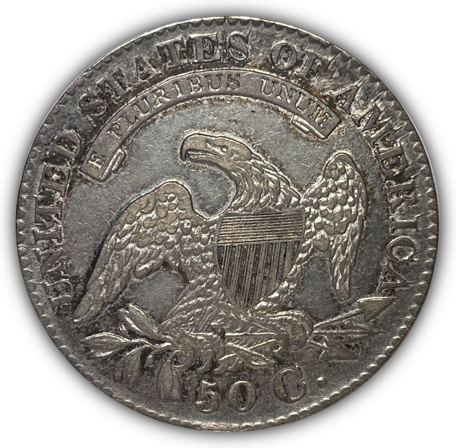 1829 Small Letters Capped Bust Half Dollar Almost Uncirculated AU Coin #26602 2