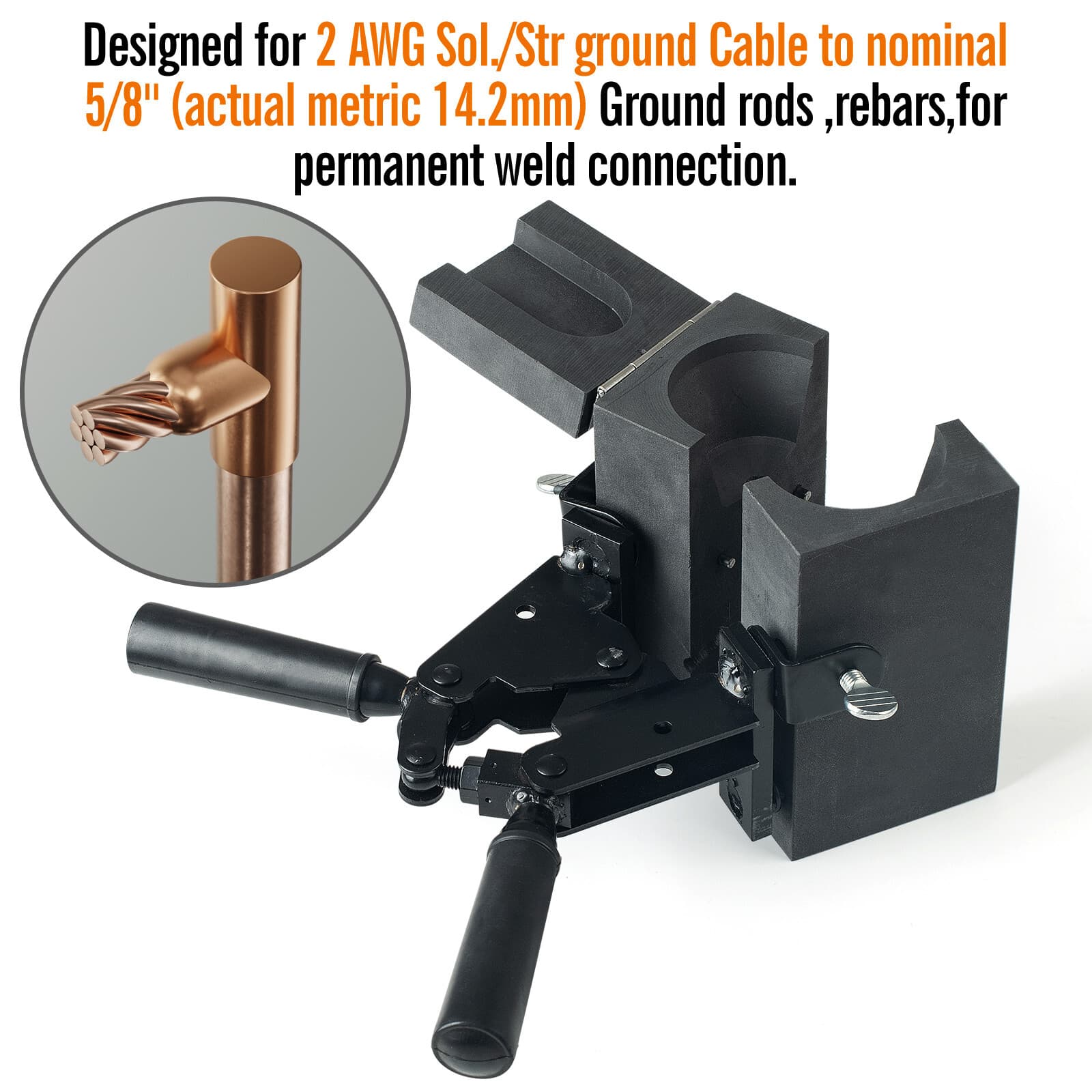 Graphite Exothermic Welding Mold Tool Kit for Cable to Rod 2 AWG / 5/8" 3