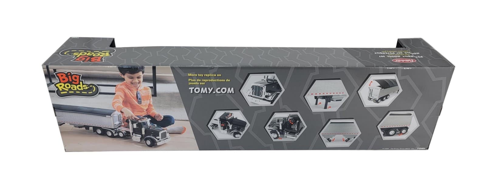 1/16 Big Roads Peterbilt 367 Semi w/ Grain Trailer Toy - LP81111 6