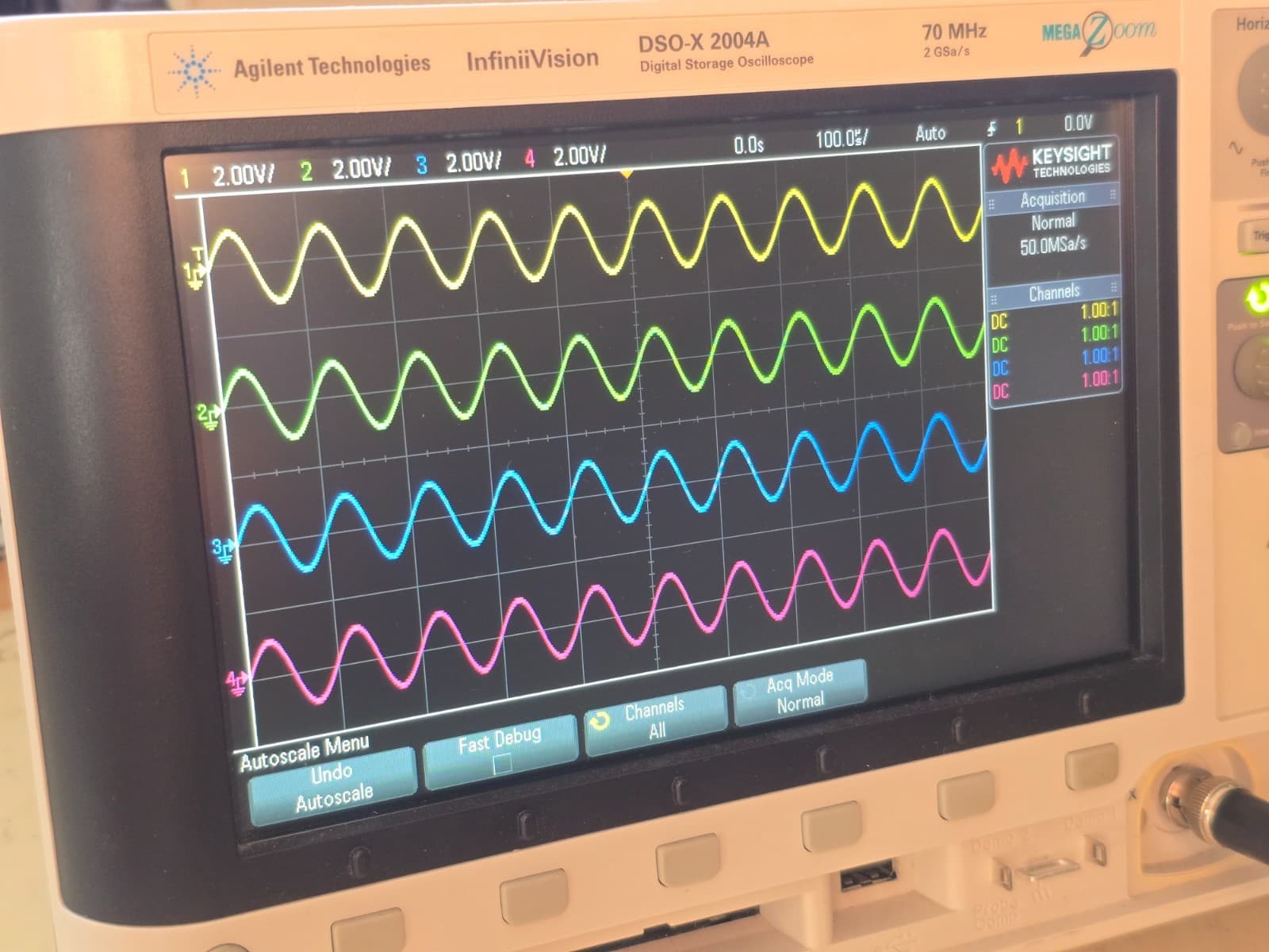 Agilent DSO-X 2004A 4 Channel Digital Oscilloscope 70MHz DVM WaveGen Tested #8 3