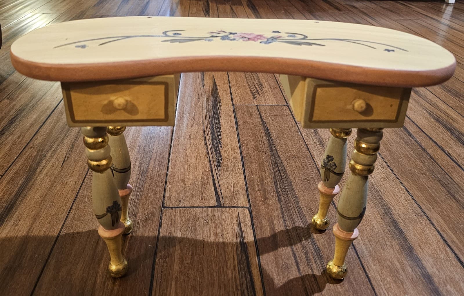 Vintage Rare Katherines Collections Doll Vanity Stool Mirror Desk Handmade New 3