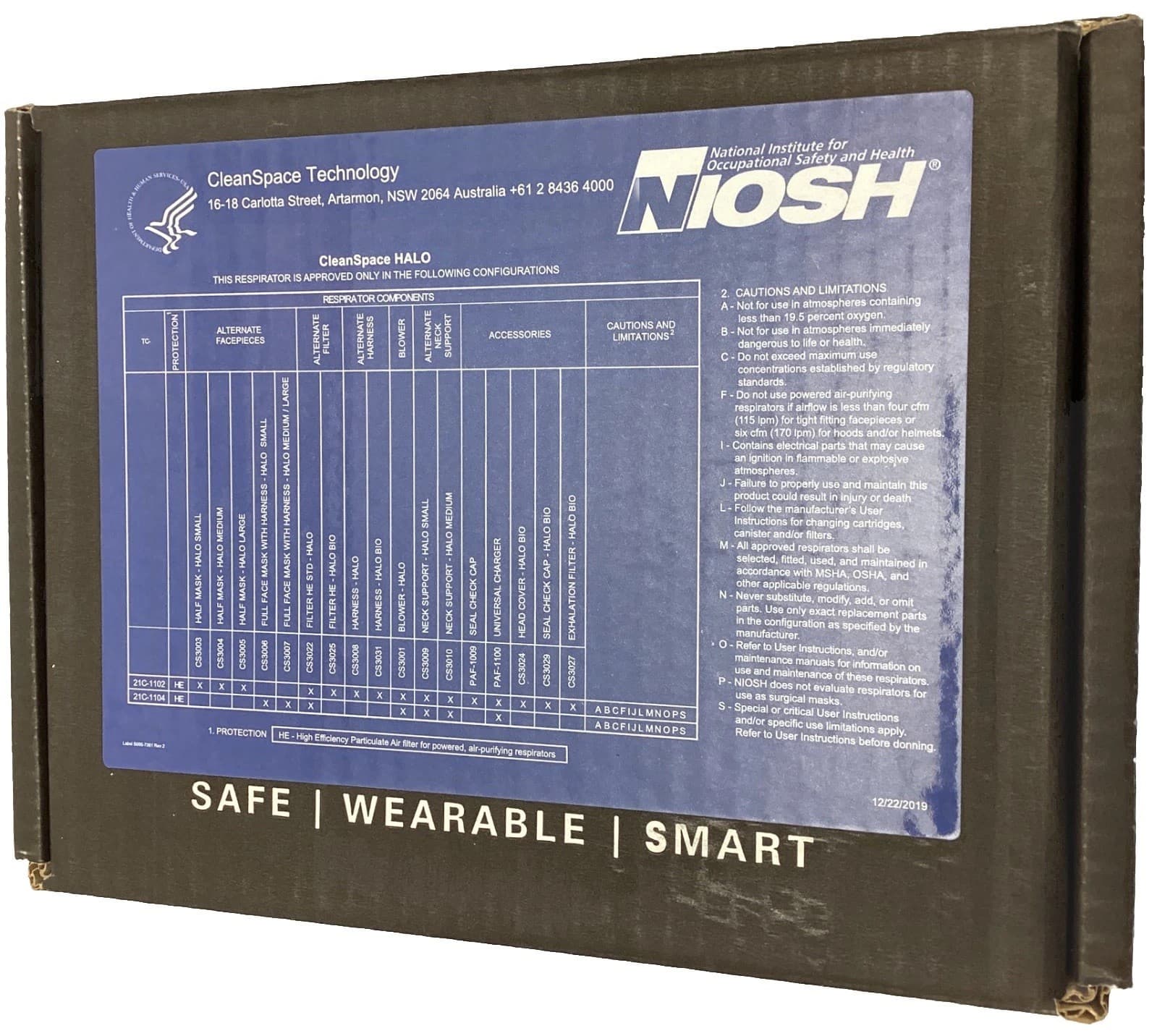 CleanSpace Respirators CS3020 HALO PAPR Power System – NIOSH 2