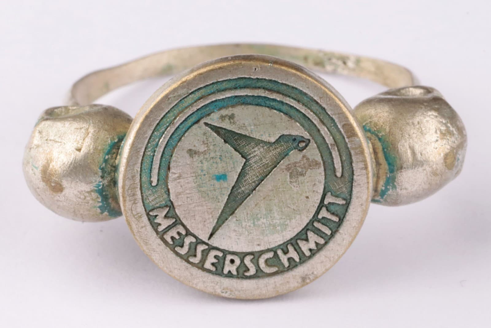 WW2 Luftwaffe signet Messerschmitt Skull German Ring war period WWII air force G 4