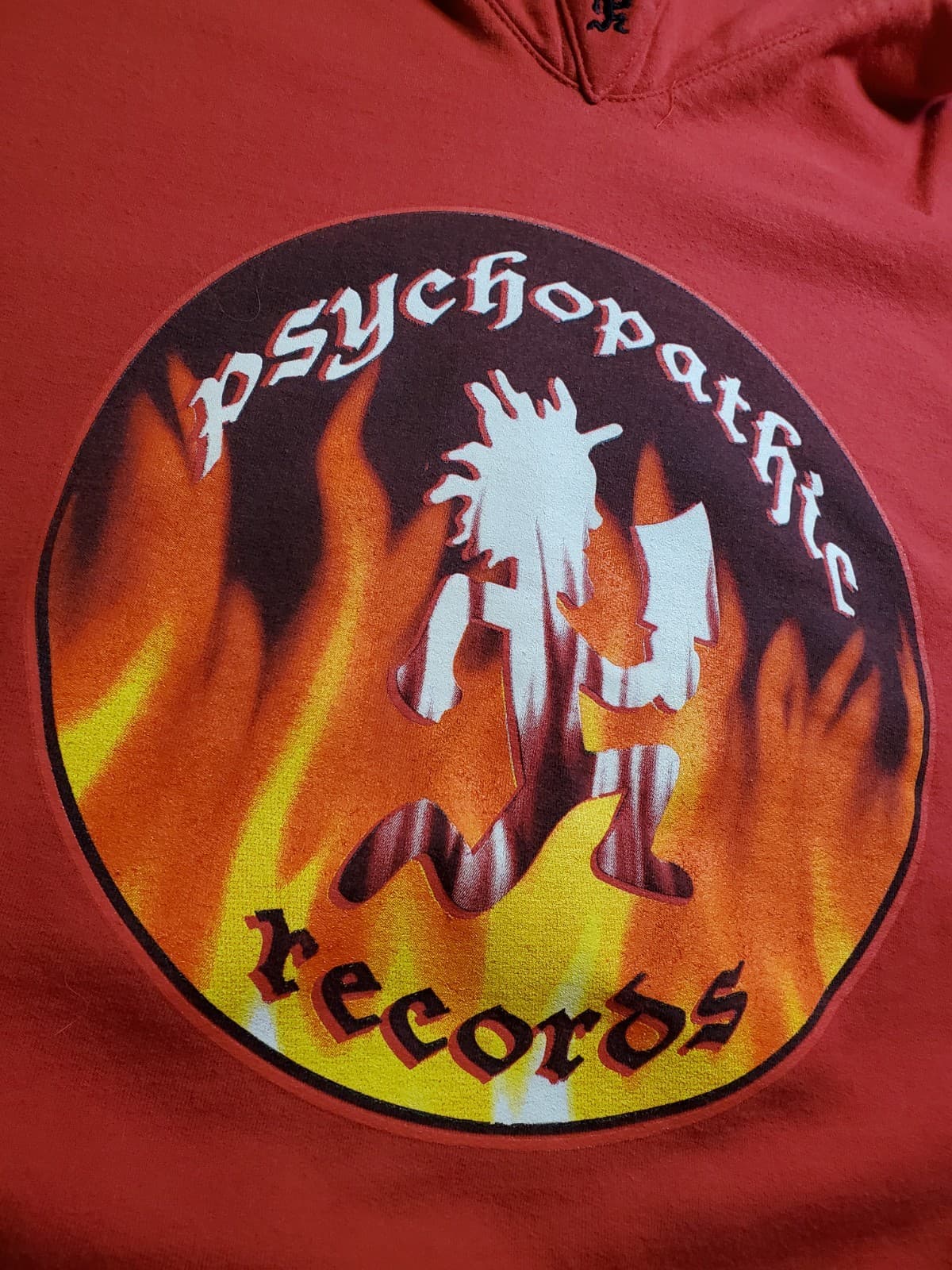 Vtg Psychopathic Records Insane Clown Posse Hoodie XXXL Hatchetman Red Flames 6