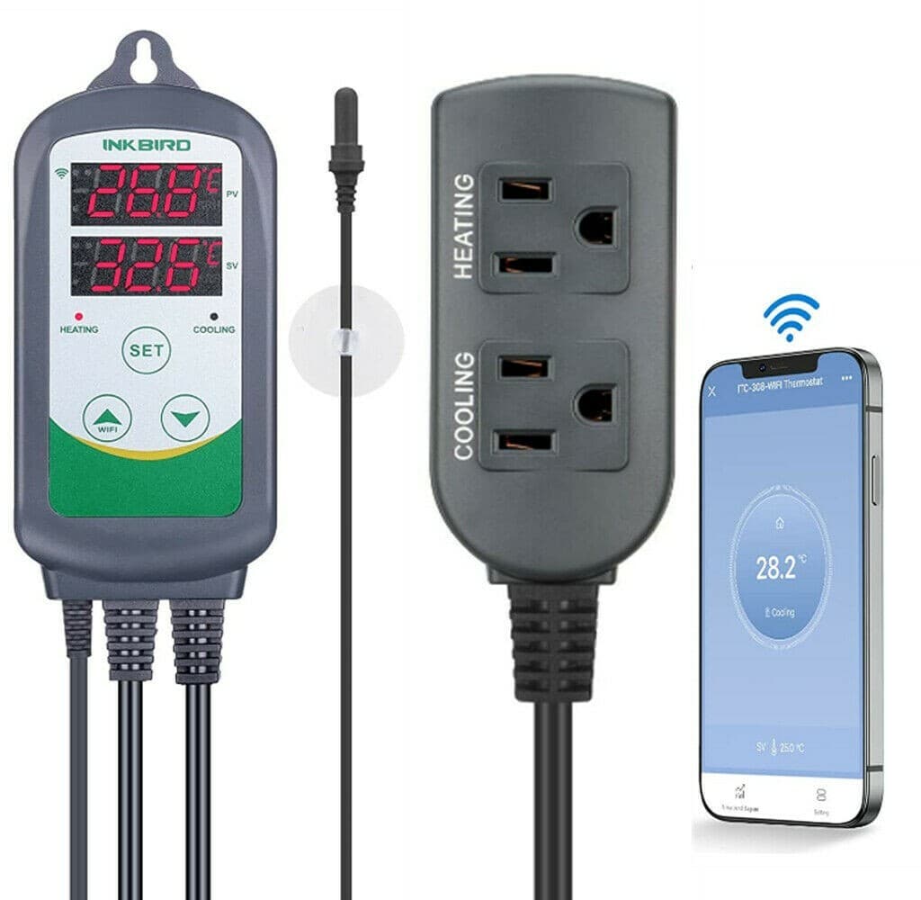 WiFi ITC-308 Digital Aquarium Thermostat Heater Cooler Tank Saltwater Dual Relay 2